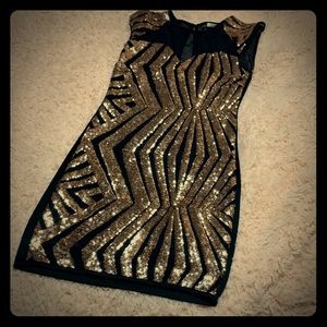 Rose gold mini dress